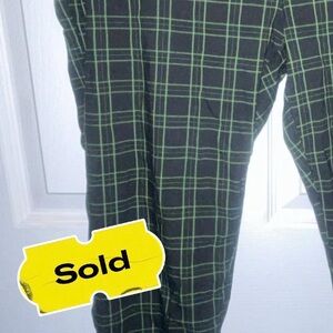 Rue21 Black and Green Plaid Pants